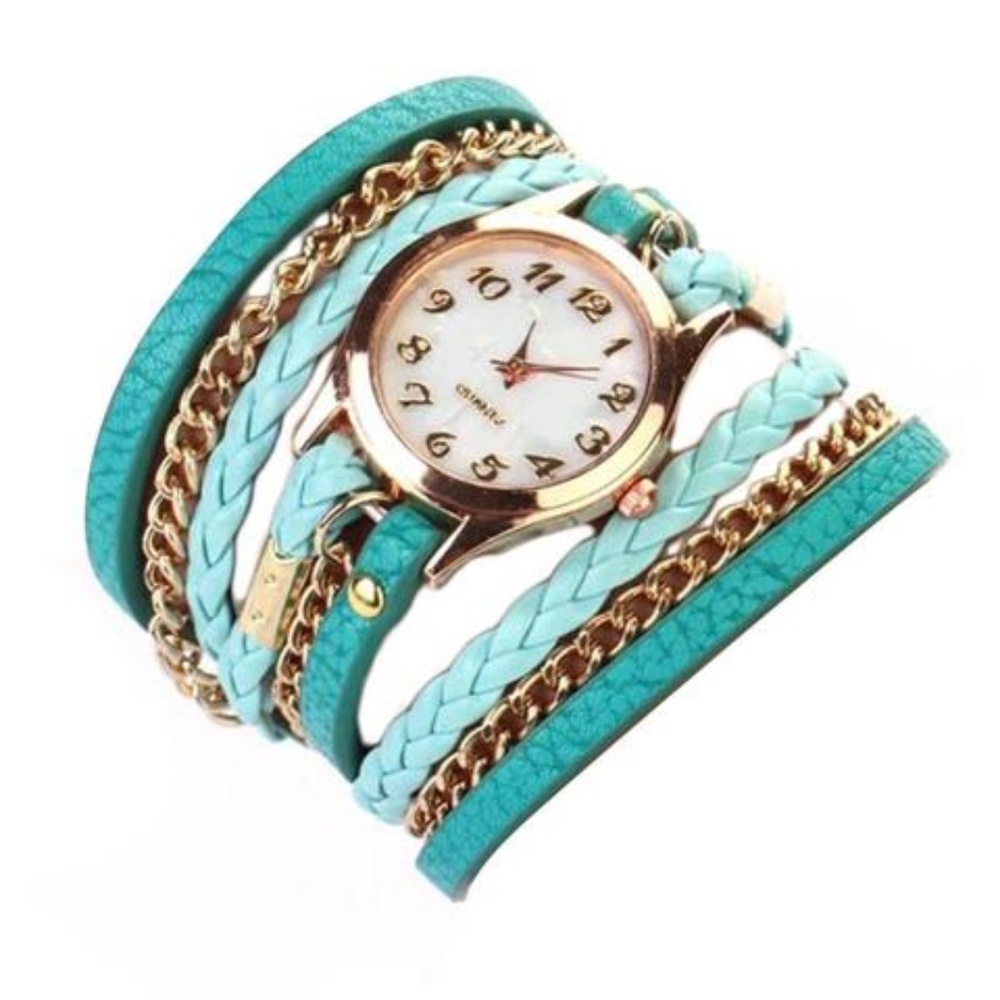RELOGIO LEATHER BRACELET WATCH